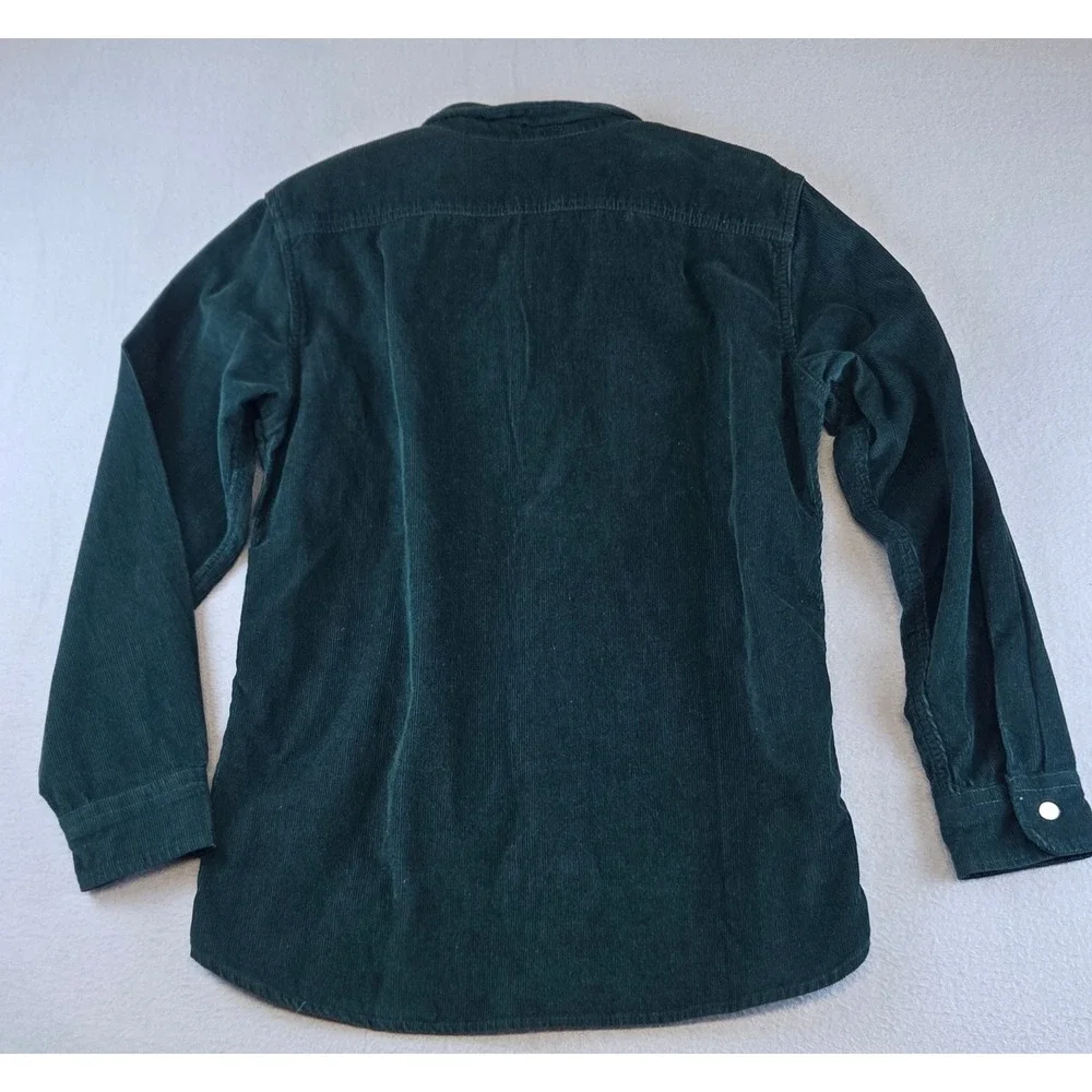 Levis the Worker Corduroy Button Up Long Sleeve Shirt Relaxed Fit Green Mens S